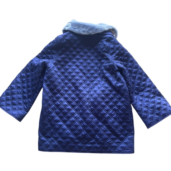 Hill House Navy Duvet Quilted Jacket with Little Blue Collar, Size Medium - Picture 4 of 8